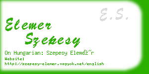 elemer szepesy business card